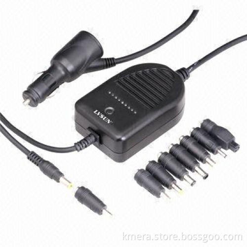 Universal Laptop Car DC Adapter LS-CR90AH, Switching Voltage with Button, 5 to 24V Output Voltage